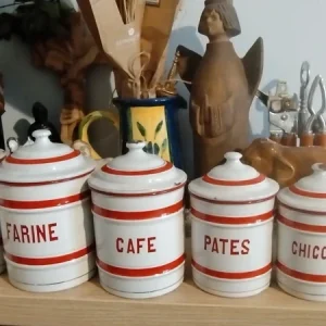 barattoli cucina smaltati antichi impilabili belgique