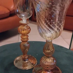 bicchiere calice vetro soffiato parise vetri italy