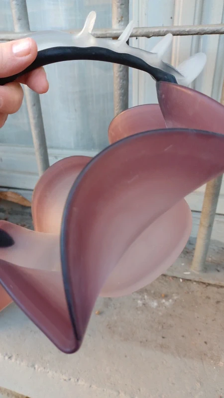 cestino vetro di murano con particolare lavorazione manico cestino vetro di murano con particolare lavorazione manico