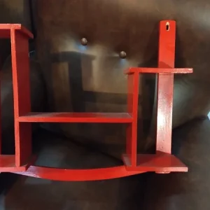 mensola scaffale bacheca legno rosso vintage