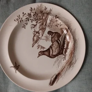 antico piatto wedgwood rustic con decoro piccioni