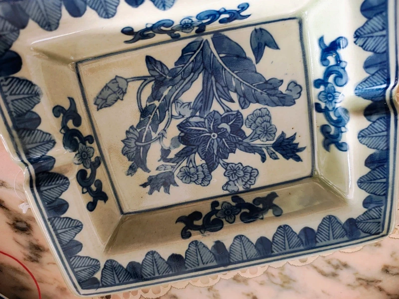 posacenere porcellana decoro blu dipinto a mano posacenere porcellana decoro blu dipinto a mano