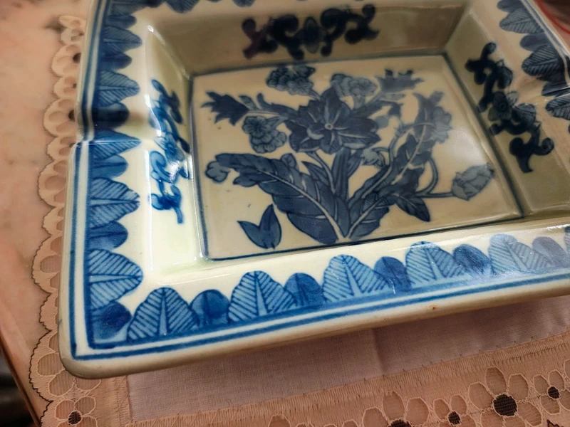 posacenere porcellana decoro blu dipinto a mano posacenere porcellana decoro blu dipinto a mano