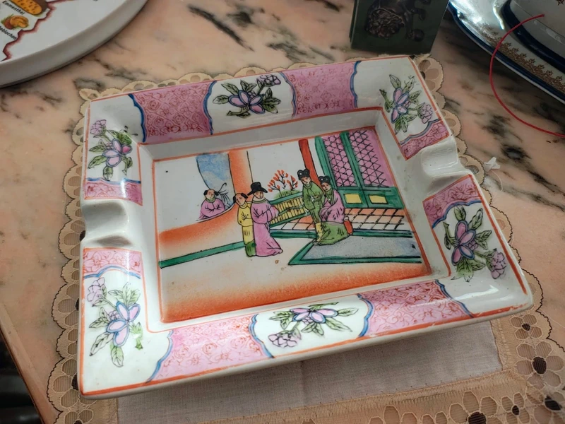 posacenere ceramica decoro cinese posacenere ceramica decoro cinese