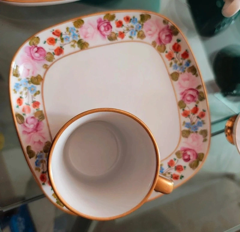 tazza con piattino quadrato dipinta a mano langenthal tazza con piattino quadrato dipinta a mano langenthal