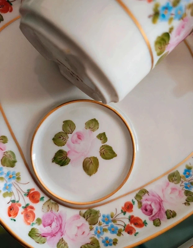 tazza con piattino quadrato dipinta a mano langenthal tazza con piattino quadrato dipinta a mano langenthal