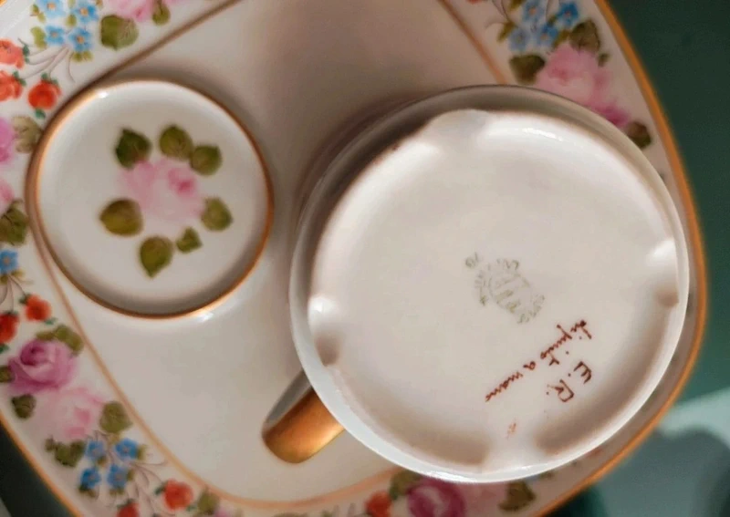 tazza con piattino quadrato dipinta a mano langenthal tazza con piattino quadrato dipinta a mano langenthal