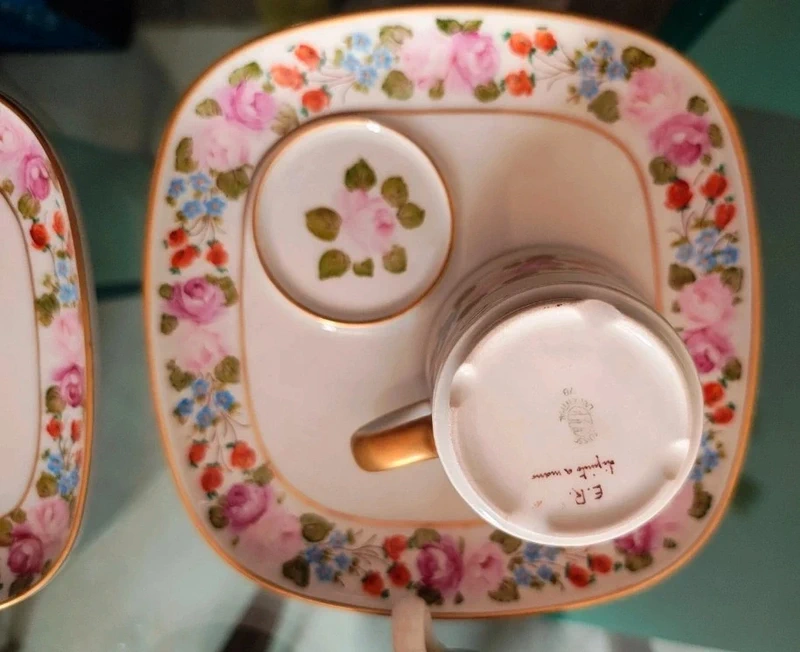 tazza con piattino quadrato dipinta a mano langenthal tazza con piattino quadrato dipinta a mano langenthal