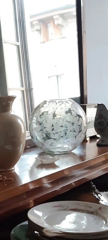 vaso vetro a boccia dipinto a mano vaso vetro a boccia dipinto a mano