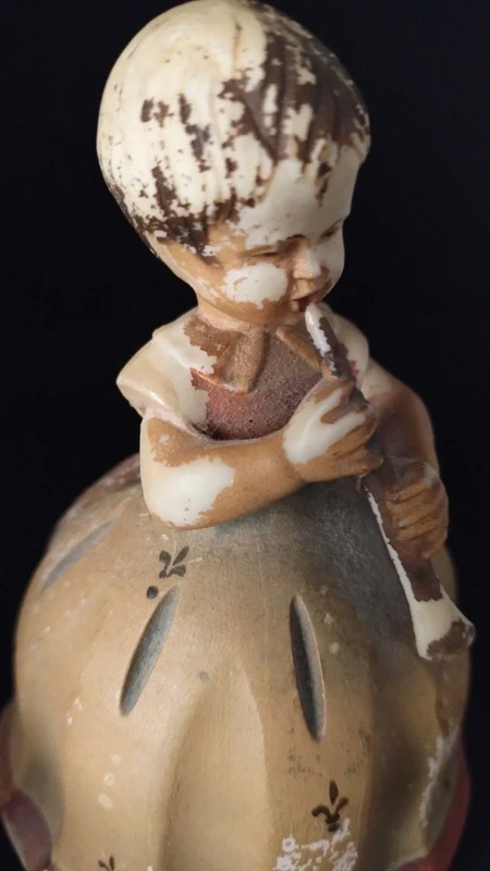 vintage anri intagliato dipinto in legno figura ragazza bambina con flauto carillon vintage anri intagliato dipinto in legno figura ragazza bambina con flauto carillon