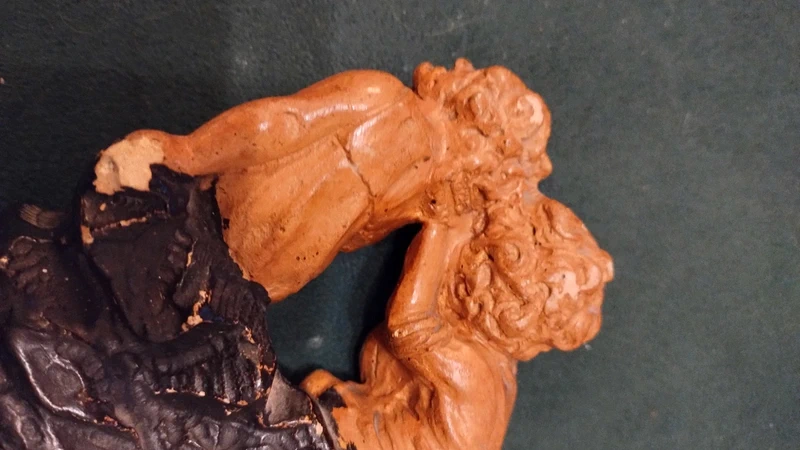 coppia bambini bimbi in gesso antico firmato coppia bambini bimbi in gesso antico firmato
