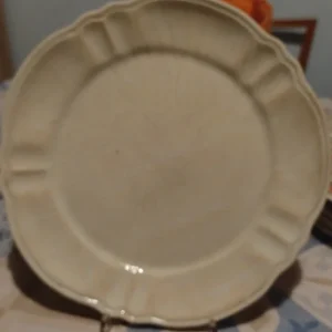 set 6 piatto piano antico ceramica blanc d'ivoire paris france