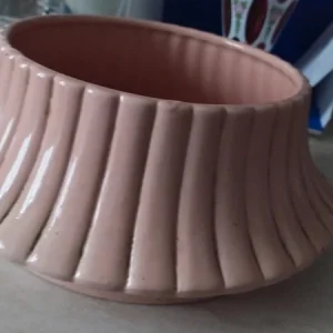 vaso cachepot ceramica rosa numerato vintage