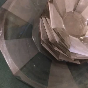 set da portata in vetro nero art déco hloušek