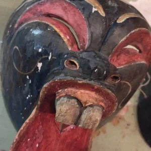 maschera in legno bali dipinta a mano