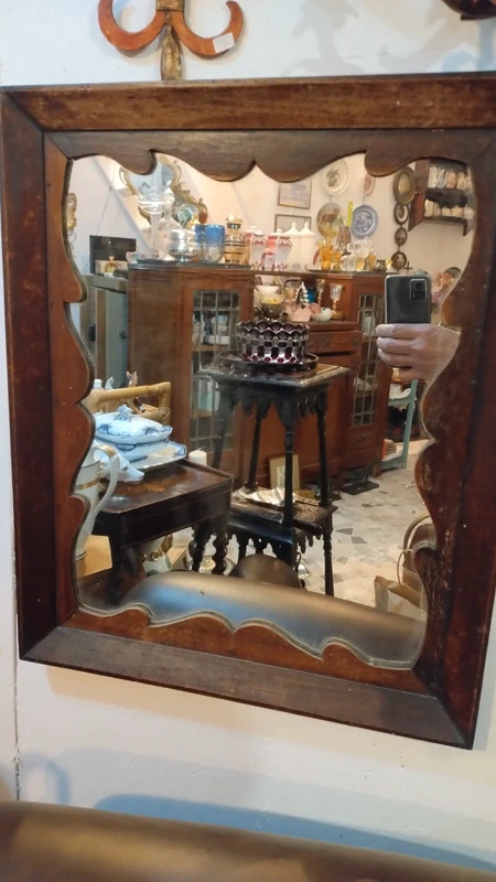 specchio legno rettangolare con lavorazione interna specchio legno rettangolare con lavorazione interna