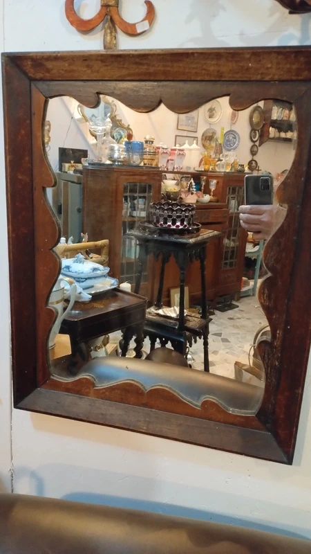 specchio legno rettangolare con lavorazione interna specchio legno rettangolare con lavorazione interna