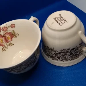 coppia tazza thè crown ducal bristol tesmond england