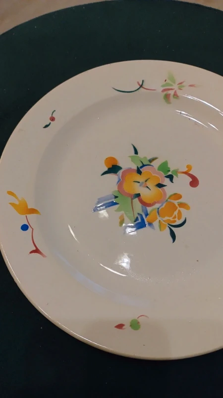 piatto sci laveno anni 40 fiori stilizzati piatto sci laveno anni 40 fiori stilizzati