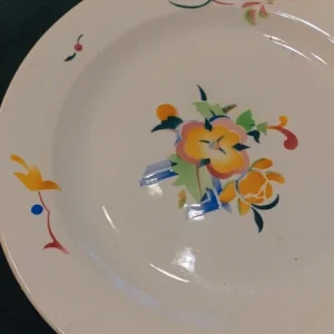 piatto sci laveno anni 40 fiori stilizzati