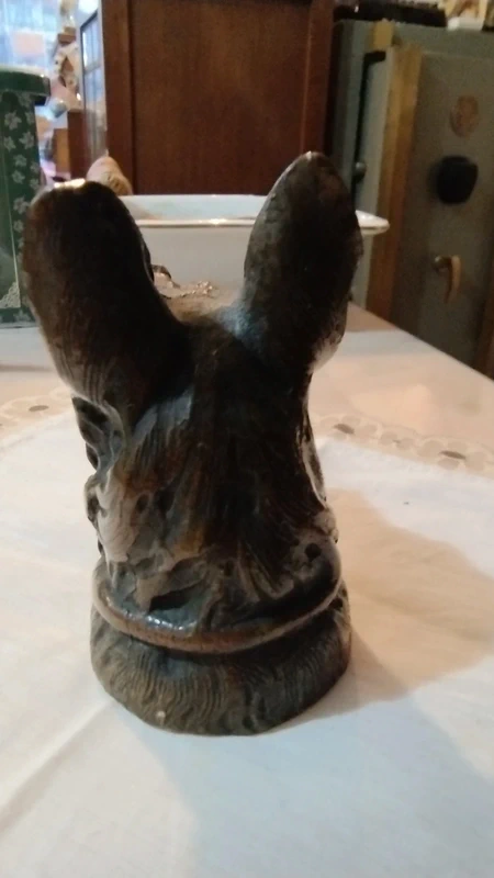 scultura raffigurante testa cane lupo in bronzo scultura raffigurante testa cane lupo in bronzo