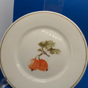 lotto n.3 piattini decoro frutta , bordo oro , marchio rosenthal