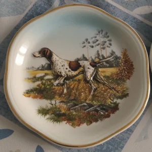 piattino cane da caccia decoro in rilievo royal worcester palissy