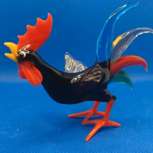 gallo in miniatura vetro murano italy