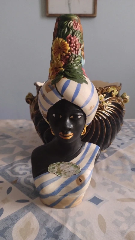 bottiglia liquore vintage in ceramica luxardo caribbean black woman (vuota) del 1975 bottiglia liquore vintage in ceramica luxardo caribbean black woman (vuota) del 1975