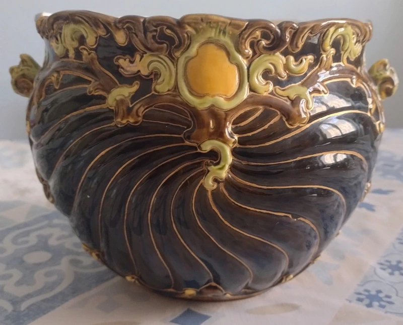 vaso cachepot maiolica julius dressler art noveau vaso cachepot maiolica julius dressler art noveau
