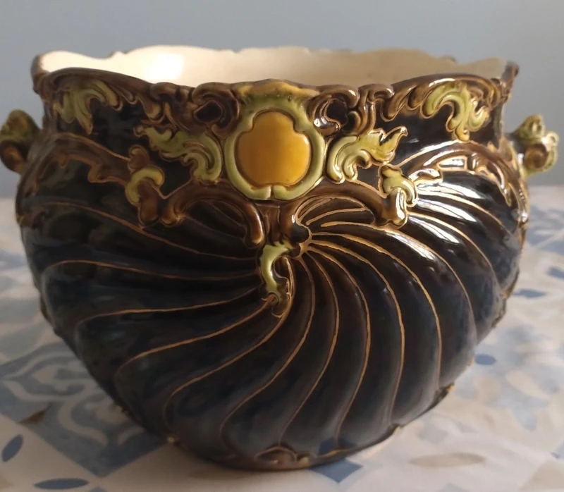 vaso cachepot maiolica julius dressler art noveau vaso cachepot maiolica julius dressler art noveau