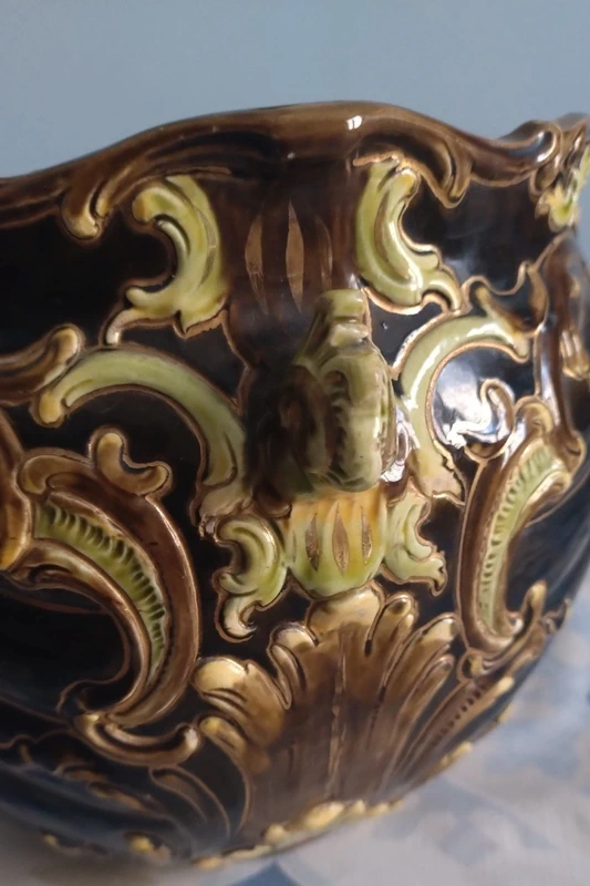 vaso cachepot maiolica julius dressler art noveau vaso cachepot maiolica julius dressler art noveau
