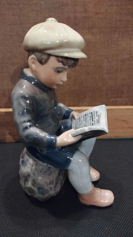 statuina porcellana vintage dahl jensen bambino lettura copenaghen #1096 statuina porcellana vintage dahl jensen bambino lettura copenaghen #1096