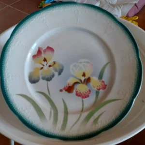 piatto decoro floreale bandoviller francia anni 30