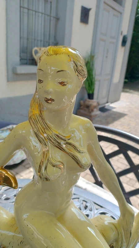 scultura di nudo di donna su pesce vintage ceramiche itali albisola ceramiche italia albisola scultura di nudo di donna su pesce vintage ceramiche itali albisola ceramiche italia albisola