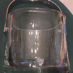 secchiello quadrato per il ghiaccio vintage in cristallo al piombo orrefors sweden degli anni '70