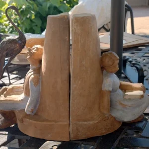 coppia fermalibro artigianale terracotta firmati komoves ungheria
