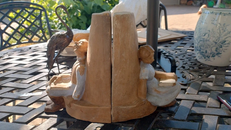 coppia fermalibro artigianale terracotta firmati komoves ungheria coppia fermalibro artigianale terracotta firmati komoves ungheria