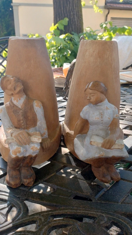 coppia fermalibro artigianale terracotta firmati komoves ungheria coppia fermalibro artigianale terracotta firmati komoves ungheria