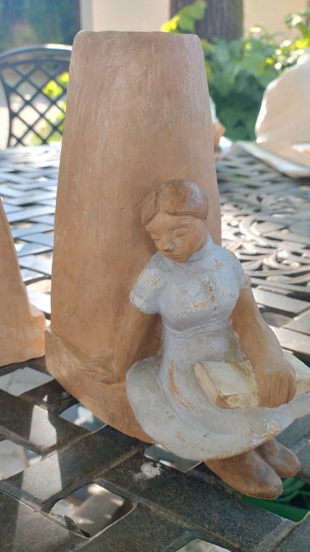 coppia fermalibro artigianale terracotta firmati komoves ungheria coppia fermalibro artigianale terracotta firmati komoves ungheria