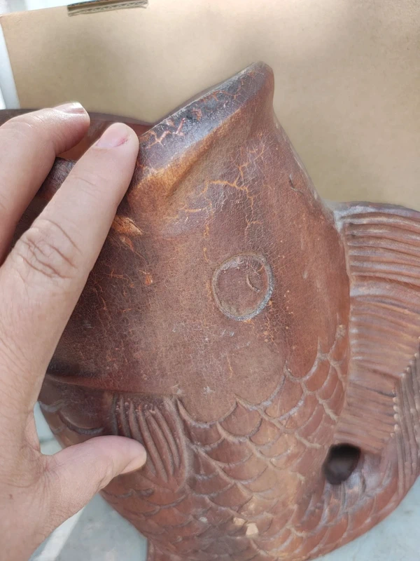 vaso brocca in legno intagliato a forma di carpa koi vaso brocca in legno intagliato a forma di carpa koi