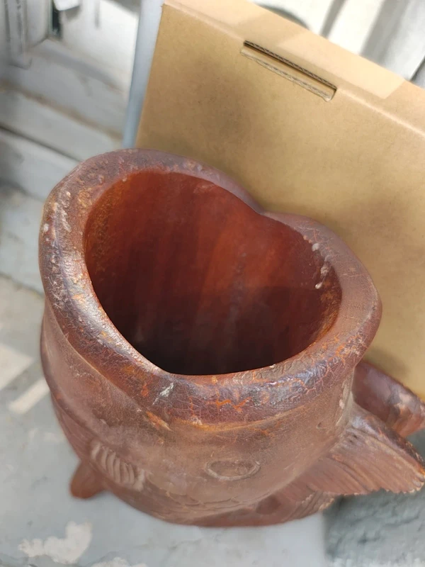 vaso brocca in legno intagliato a forma di carpa koi vaso brocca in legno intagliato a forma di carpa koi