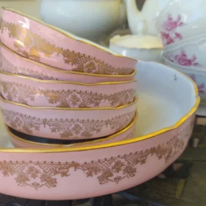 tuscan 6 tazze decorazioni floreali a farfalle rosa porcellana bone china inghilterra (copia)
