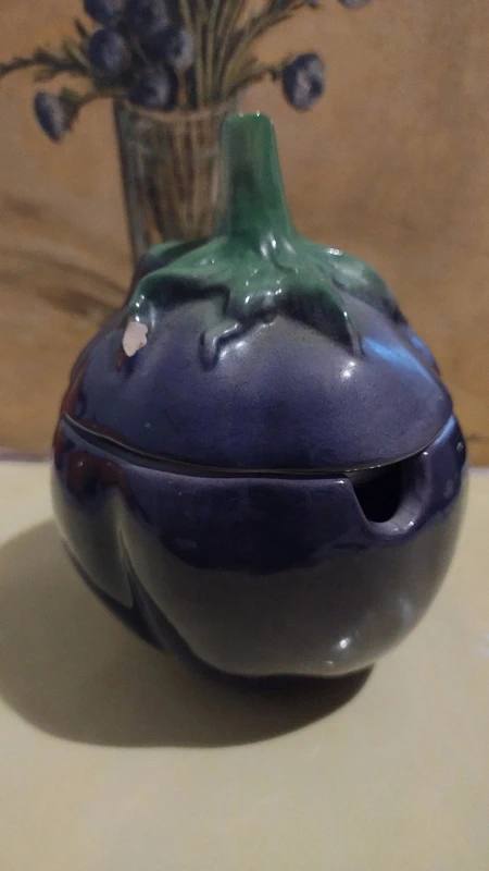 albisola ceramica d'epoca, scultura melanzana barbotine ceramista pacetti albisola ceramica d'epoca, scultura melanzana barbotine ceramista pacetti