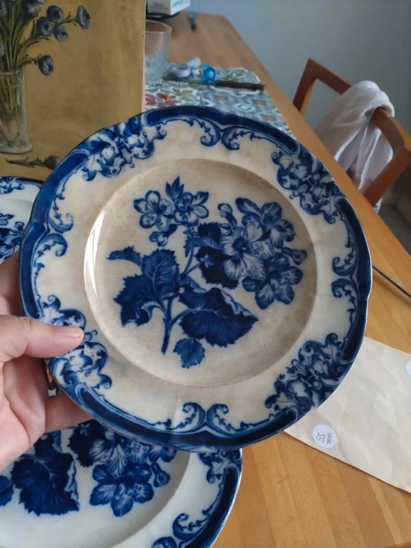 piatto da parete antico vittoriano wedgwood pearl ware con decorazione geranio color blu intenso piatto da parete antico vittoriano wedgwood pearl ware con decorazione geranio color blu intenso