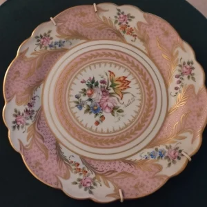 coppia piatto porcellana limoges ulim paris france dipinto a mano