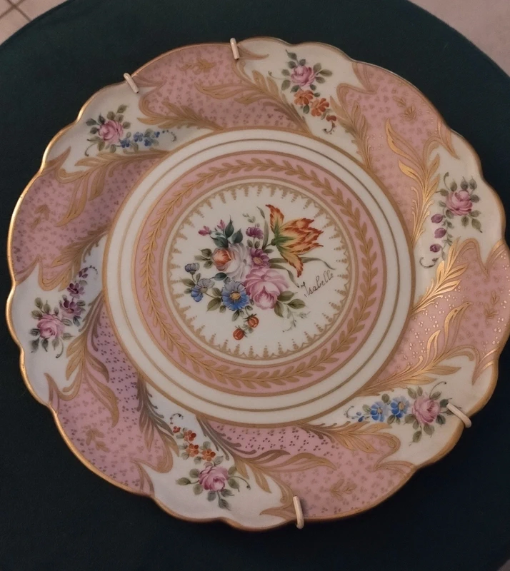 coppia piatto porcellana limoges ulim paris france dipinto a mano coppia piatto porcellana limoges ulim paris france dipinto a mano