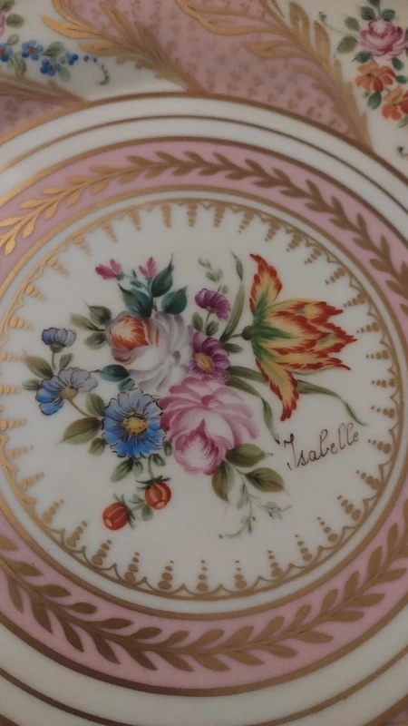 coppia piatto porcellana limoges ulim paris france dipinto a mano coppia piatto porcellana limoges ulim paris france dipinto a mano