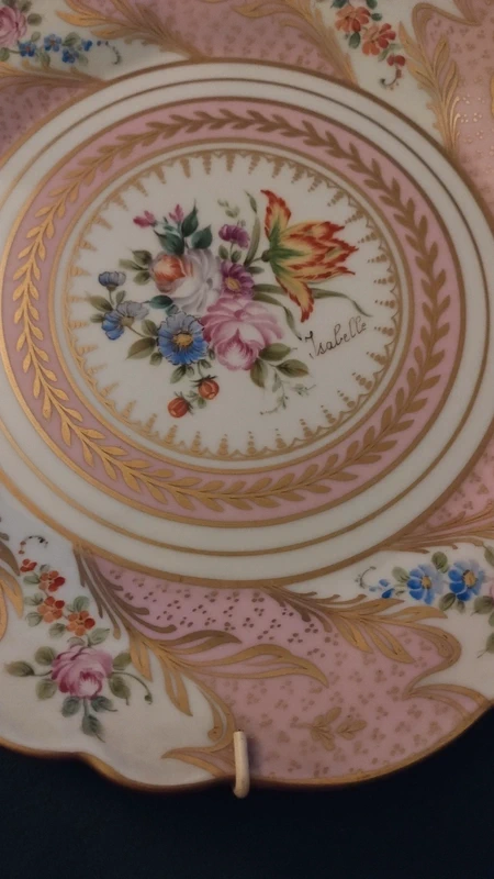 coppia piatto porcellana limoges ulim paris france dipinto a mano coppia piatto porcellana limoges ulim paris france dipinto a mano
