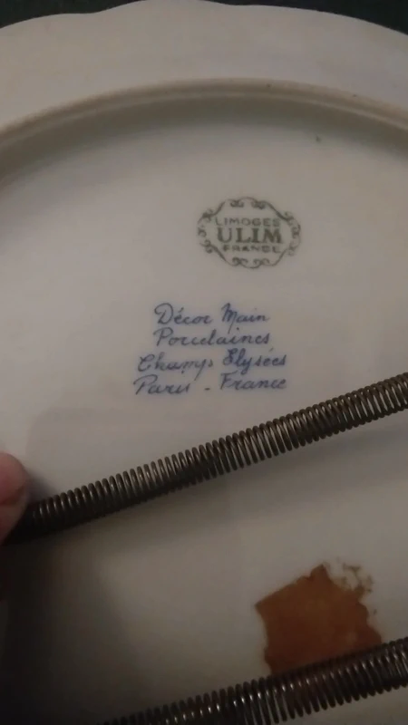 coppia piatto porcellana limoges ulim paris france dipinto a mano coppia piatto porcellana limoges ulim paris france dipinto a mano